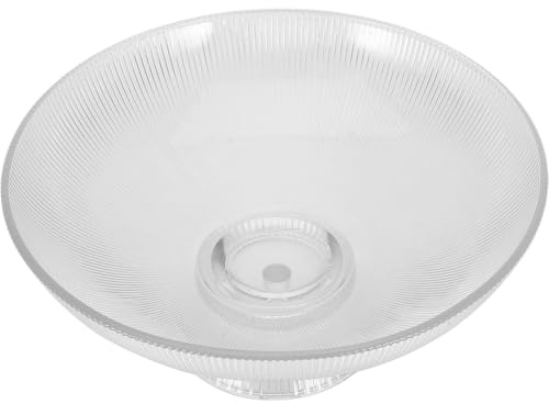 ZUNOXAZ Plateau à Fruits Pied En Verre Cristal Texture Verticale, Bol Décoratif Transparent, Bord Lisse Pour Présentation Élégante, Pour Réception Et Décoration De Table