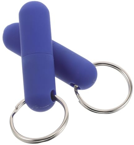 WEKADRIN 2 Pièces Lot de 2 Poinçons Porte-clés pour Cigares en Métal Mini Emporte-pièce en Caoutchouc, Coupe-cigare Portable Bleu, Outil Perforateur Précis et Léger pour Fumeurs en