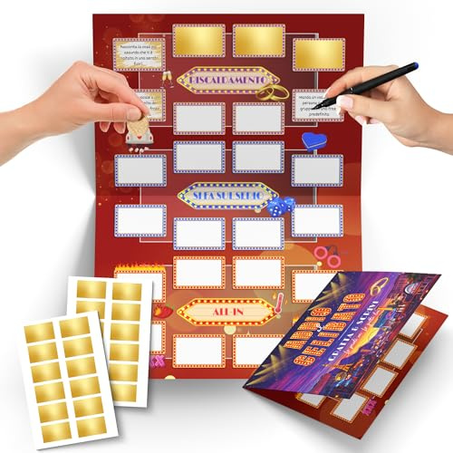 hOmty Giochi Addio al Celibato Sposo Gratta e Vinci Personalizzabile | Addio al Celibato Gadget Sposo con Sfide