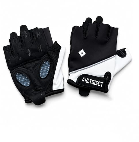 Gefaps Gants de Cyclisme Homme, Gants Vélo Rembourrés en Gel pour VTT Route, Taille L Paire Noir Respirant Antidérapant, Idéal pour Cyclisme Fitness et Musculation