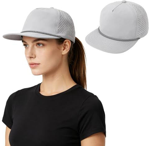LCKEBT Casquette Baseball Unisexe, Visière Plate, Sport légère séchage Rapide, Respirant avec Bande Anti-Transpiration, Snapback réglable, Protection Solaire pour Running, vélo, Golf