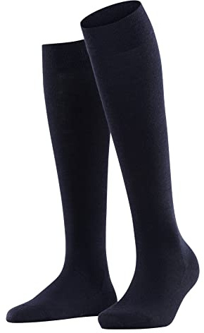 FALKE Damen Kniestrümpfe Softmerino W Kh Wolle Baumwolle lang einfarbig 1 Paar, Blau Dark Navy 6379, 39-40