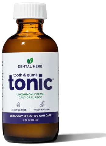 Natural Mouthwash Travel Size (2 oz) – Alcohol-Free Oral Rinse for Fresh Breath & Gum Health | Dentist Recommended Herbal Formula with Pure Essential Oils – Dental Herb Company Tooth & Gums Tonic