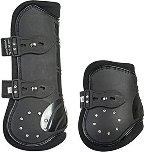 HKM SPORTS EQUIPMENT Gamaschen und Streichkappen, 4er Set -Diamonds-, schwarz, Pony