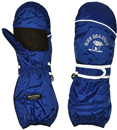 alles-meine.de GmbH Thermohandschuh/Fausthandschuhe - mit langem Schaft - dunkel blau - Größe: 2 bis 3 Jahre - Reflektor ! wasserdicht + atmungsaktiv Thinsulate - Thermo ..