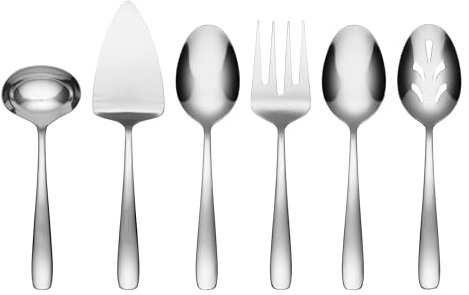 Cambridge Silversmiths Bourne Mirror Oversized 6 Piece Serving Set, Silver