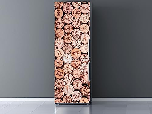 Oedim Vinilo Frigorífico Corchos Botellas 185x60cm | Adhesivo Resistente | Pegatinas de Nevera Económicas y Elegantes | Vinilo Nevera