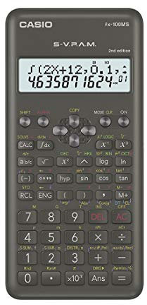 Casio FX-100MS 2nd Gen nicht programmierbarer wissenschaftlicher Taschenrechner, 300 Funktionen und 2-zeiliges Display, schwarz