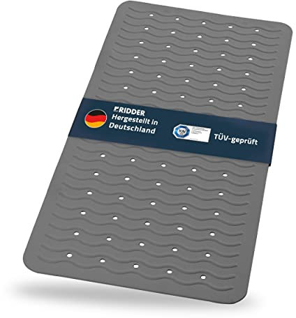 RIDDER Wanneneinlage, Badematte, Badewanneneinlage ca. 38x80 cm, Playa, dunkelgrau | Allergikerfreundlich | Made in Germany | Nachhaltig | Recyclebar | Waschbar | PVC-frei