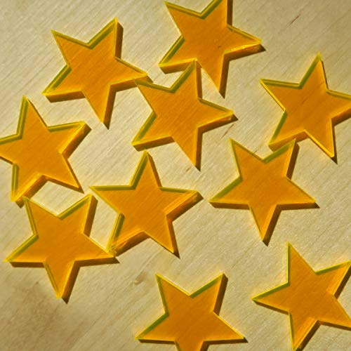 Plexiglas® Streudeko - Stern neonorange - Basteln Deko, Pack mit:25 Stück, Höhe:5cm hoch