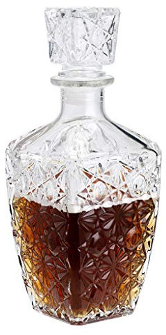 MDLUU - Decanter per liquori, in vetro, con tappo ermetico, per whisky, vodka, borbon, per regali, casa, bar, feste, 800 ml