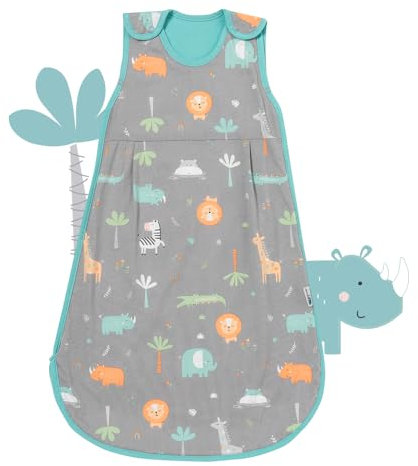 schlummersack Baby Schlafsack Neugeboren Sommer 1.0 Tog 56 cm dünn Safari | Baby Sommerschlafsack dünn |Sommer Schlafsack Baby 1 Tog | Newborn Schlafsack Baby Frühling Sommer Reißverschluss