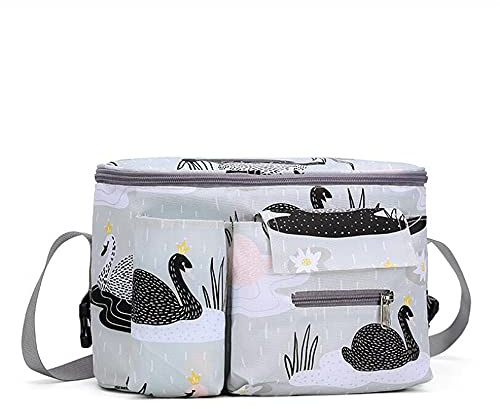 ZESLIV Baby Kinderwagen Organizer Kinderwagen Tasche Hängeaufbewahrung Organizer Flaschenhalter Becherhalter Schwan
