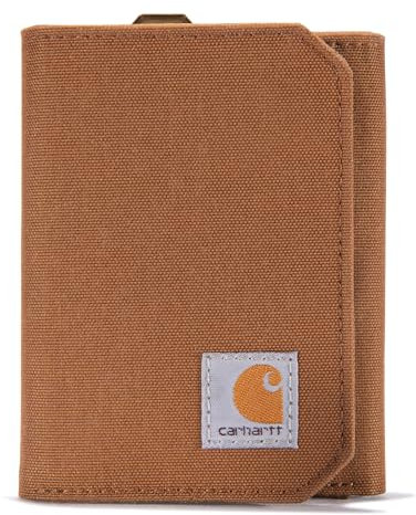 Carhartt Herren Trifold, Durable Wallets for Men, Available in Leather and Canvas Styles Geldbörse, Nylonente Brown, Einheitsgröße