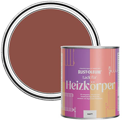 Rust-Oleum, rot Heizkörperfarbe, hitzebeständig, geruchsarm in Matt Finish - Ziegelrot 750ML