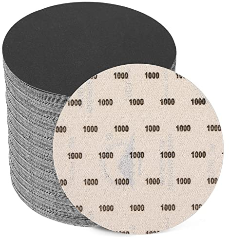 6 Inch 1000 Grit Sanding Disc, GOH DODD 25 Pieces Wet Dry Sandpaper Hook and Loop Sanding Pads Silicon Carbide Sand Paper for Random Orbital Sander Auto Metal Glass Resin Wood Polishing Sanding
