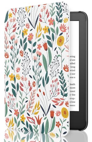 MoKo Hülle für 6 Amazon Kindle 11. Generation 2024/2022, Blume | Leichte Schutzhülle, Auto Schlaf/Wach, Smart Cover für Kindle 2024/2022 11. Generation e-Reader