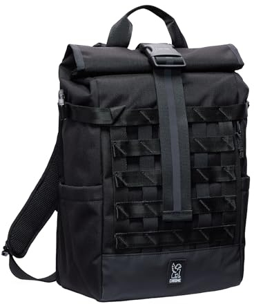 Chrome Industries Barrage Sac à dos enroulable 18 L résistant à l'eau pour le travail, l'école, les voyages avec sac pour ordinateur portable, Noir , 18L, Rucksack