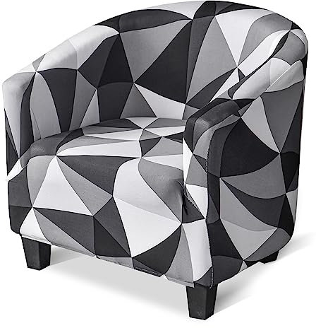 jianyana tullsta sesselbezug, Universal Sesselschoner Elastisch Sesselüberwurf sesselbezug Stretch hussen für Sessel für Einzelsofa, Clubsessel, Cocktailsessel, (Schwarzes Dreieck)