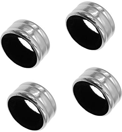 BESTonZON 4pcs Wine Drip Bottle Collar Stainless Steel Stripe Design Leak Proof with Sponge Lining Anti Overflow Ring Bar Tools Food Safe Material for Household and Restaurant