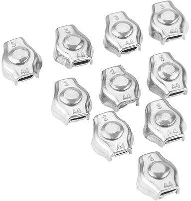IOFIT 10 Stück 3 mm Edelstahl-Simplex-Drahtseilklemmen zur Befestigung von M3-Kabelklemmen
