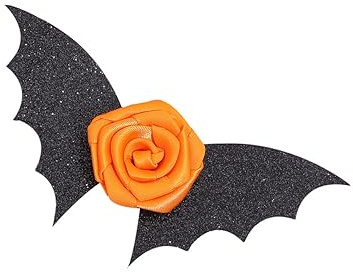 Pinces à cheveux en forme d'aile de chauve-souris pour Halloween - BHWH41 (fleur orange)