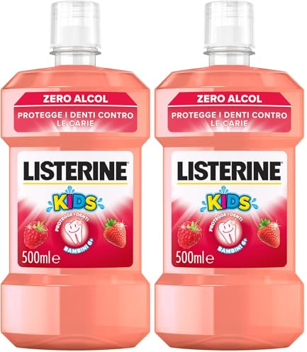 LISTERINE SMART RINSE 500ML (Packung mit 2) - Fluoridhaltig, Alkoholfrei, Zuckerfrei - Kinder 6+