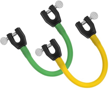 2 Pezzi Connettore per Punta da Sci per Bambini, Connettore da Sci Portatile Aiuto per l'Allenamento dello Sci Accessori per Snowboard per Bambini, Principianti (Verde, Giallo)
