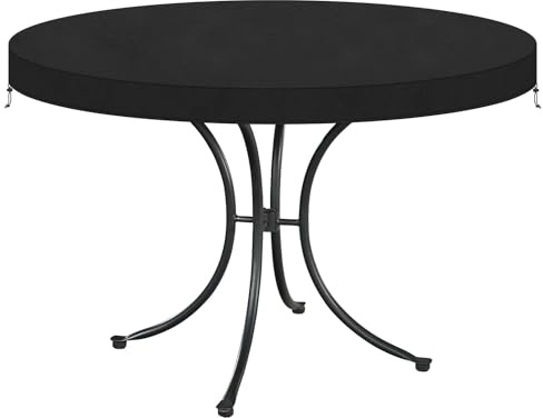 VANSHEIM Tischabdeckung Gartenmöbel Abdeckung Wasserdicht Abdeckplane Gartentisch Abdeckung Gartenmöbel schutzhülle für Rund Gartentische UV Beständig Oxford Ø142x10cm