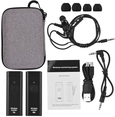 HUIOP di monitoraggio wireless per cuffie in-ear con cuffie ritorno in tempo reale UHF FM senza ritardo simultaneo per Singer Band Stage stereo IEM professionale Transm