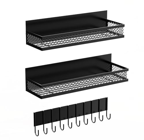Umomi Magnetic Spice Rack for Refrigerator, 3 Pack Magnetic Shelf for Refrigerator, Movable Magnetic Basket is Used for Side Storage in Ovens, Microwaves, or Washing Machines