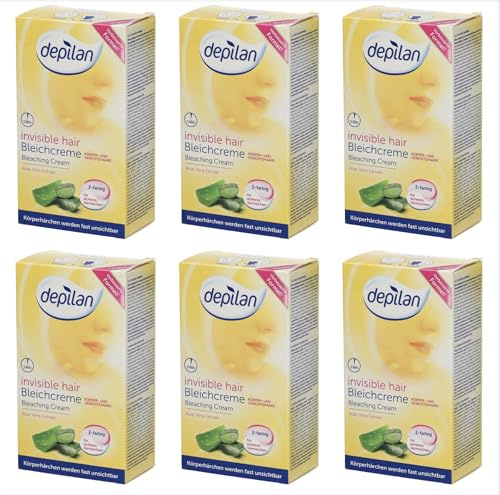 Depilan Invisible Bleichcreme für Körper- und Gesichtshaare 6 x 2x50ml
