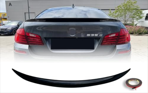 MpTuned Heckspoiler passend für 5er F10 Limousine 2010–2016, Spoiler Lippe Kofferraum Performance Stil, ABS Kunststoff, Schwarz Glänzend, Sport Design, Einfache Installation