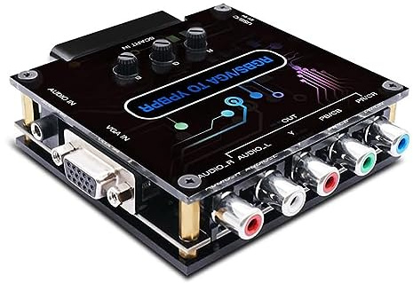iFutniew 1 Set Black RGBS VGA SCART to YPBPR Component Converter Color Difference Video Converter