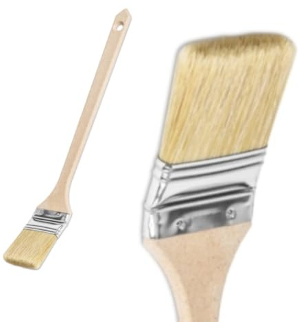 Lot de 10 pinceaux pour radiateur - 25 mm - Avec long manche en bois