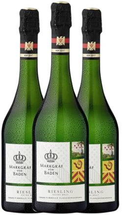 Markgraf von Baden Sekt Riesling Extra Brut Baden 75 cl Espumoso blanco (Caja de 3 Botellas de 75 cl)