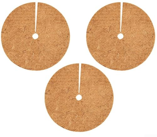 3 Stück Kokos-Mulchscheiben, Kokos-Mulchmatten, Scheiben-Pflanzenabdeckung, Kokosfasern, Mulch für Ring, Baumschutzmatte für Haus, Topfpflanzen, Balkon, Büro (40 cm)