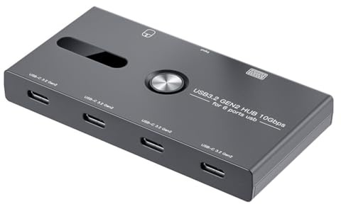 VENEKA Hub USB C de 10Gbps, Splitter USB C A 6 Puertos, Hub USB C A USB C para PC, Laptop, Hub HUB 3.2 Gen2 Splitter USB C A 4 Puertos