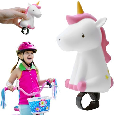 LETTERASHQP Einhorn Fahrradklingel Fahrradhupe Kinder Hupe Fahrrad Kinder Einhorn Hupe Kinderfahrrad Fahrrad Hupe Fahrradklingel Einhornfahrrad Quetschhupe für Jungen Mädchen