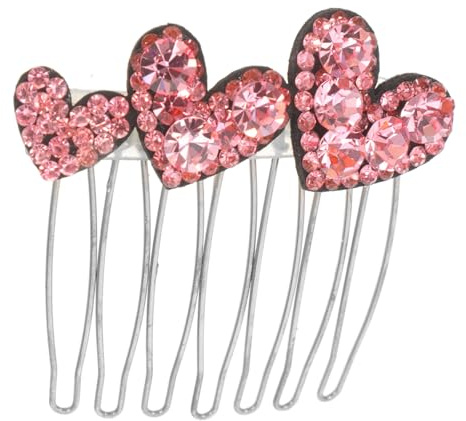 WOFASHPURET Pettine Per Con Per e Ragazze Accessorio Per Acconciature Pettine Decorativo Rosa Per Ciocche e