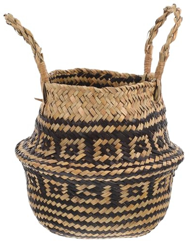 Toddmomy Panier Plante Ronde Tressé Panier Décoratif pour Fleurs De Rangement pour Plantes Intérieur