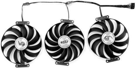 SISS Ventola per scheda grafica 95 mm T129215SU/CF1010U12S/CF1010U12D per ASUS ROG Strix GeForce RTX 3080 Ti, RTX 3070/3070 Ti 3090 RX 6900 XT 6700 XT 6800 (S) Set da 3 pezzi