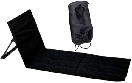 Harilla Strand-Klappstuhl Strandstuhlkissen mit Rückenlehne, Bodenstuhl Klappbares Tribünenkissen, Tragbare Strandliege Faltbarer Campingstuhl Liegestuhl für Picknick, Garten, Wandern, Schwarz