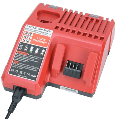 HENYEER Chargeurs M12 et M18 compatibles avec Les Batteries Milwaukee,Chargeur de Batterie au Lithium à Double Port, Adaptateur de Chargeur Rapide pour M18 48-11-1840 48-11-2401 48-59-1812 48-11-2420
