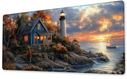 Tapis de Souris XXL 900x500x3 mm La Tour Tapis Souris Gamer Haute Précision et Vitesse Mouse Pad Avec Bords Cousus et Base en Caoutchouc Antidérapante pour Gaming Accessoire Cadeaux pour Hommes zj-319