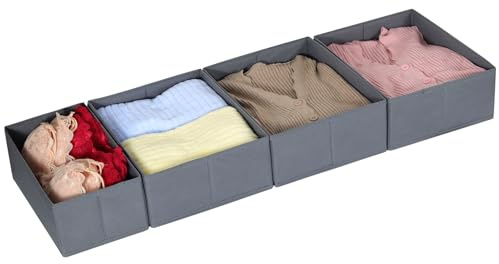 ORLISA 4 Pack Drawer Organiser for PAX Wardrobe Drawers 100 x 35 cm, Grey