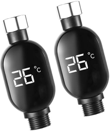 Upgraded Real-Time Water Temperature Shower, Shower Head, Non-Steel Connector, Universal Bathroom Compatibility Temperature Display
