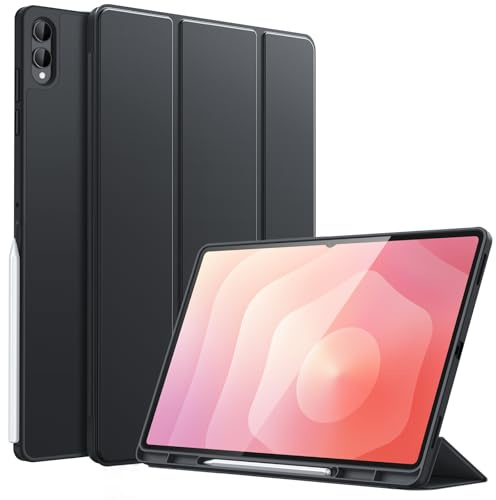 JETech Funda para Samsung Galaxy Tab S11 Ultra, Negro | Protección TPU Suave, Soporte S Pen, Soporte Tríptico, Activación/Reposo Automático, Carcasa Ligero Antigolpes