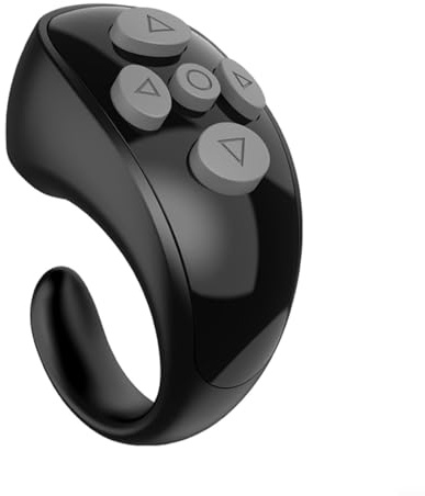 NiuLumea Telecomando wireless per telefono, tablet e fotocamera, ricaricabile, 50 mAh, BT5.3, clicker da dito con compatibilità con app, colore nero