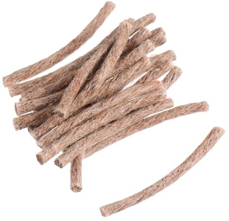 Genérico Cuerdas Enceradas de Yute 20 Piezas para Iniciador de Fuego, Mecha Rápida para Campamento, Barbacoa y Supervivencia al Aire Libre, Cuerda Resistente para Encender